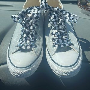 New converse silver shimmery mylar  size 9 womens